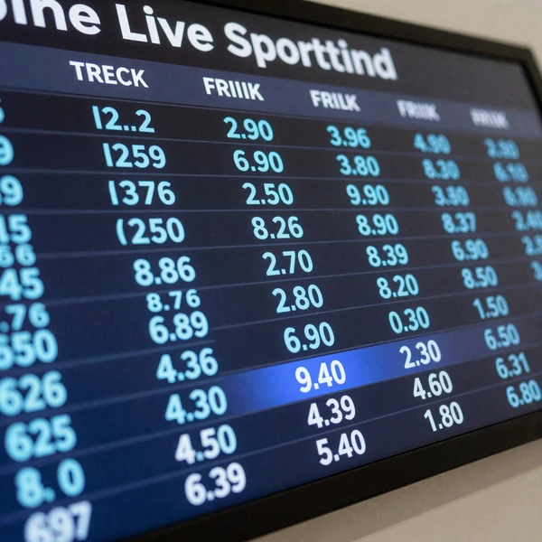 Live-Quoten-Anzeigetafel mit blauen und wei&szlig;en Ziffern auf dunklem Hintergrund bei Casea Sportwetten