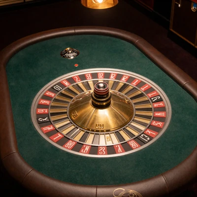 Live Roulette-Tisch mit gr&uuml;nem Filz und Goldakzenten im Casea Live Casino