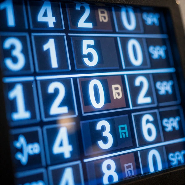 Gl&uuml;hende progressive Jackpot-Anzeige mit blauen Neon-Ziffern auf dunklem Hintergrund